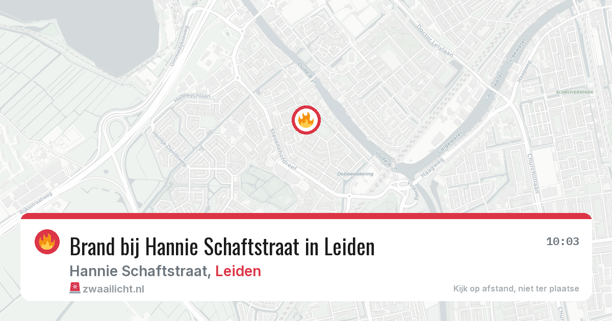 Brand bij Hannie Schaftstraat in Leiden — 22 jun 2026
