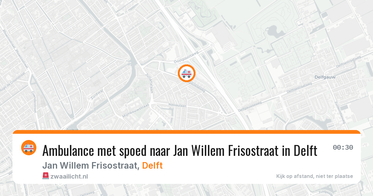 Ambulance met spoed naar Jan Willem Frisostraat in Delft — 10 jun 2026