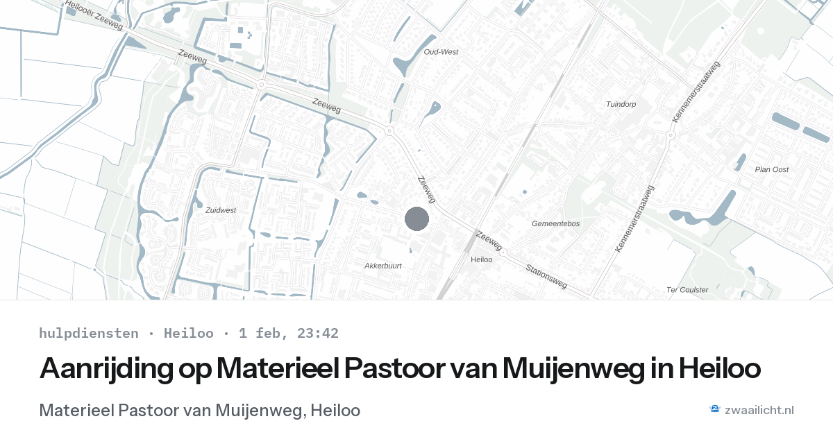 Aanrijding op Materieel Pastoor van Muijenweg in Heiloo — 1 feb 2026