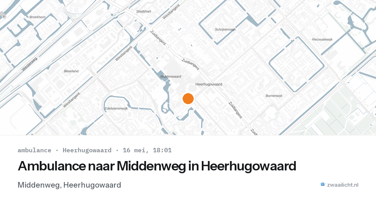 Ambulance naar Middenweg in Heerhugowaard — 16 mei 2026