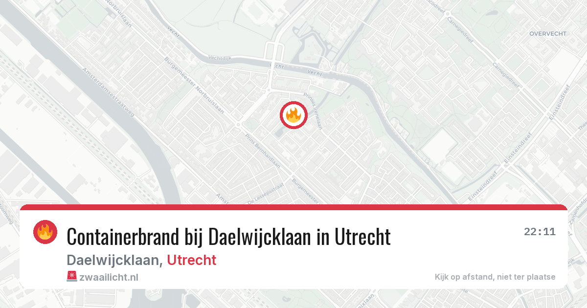 Containerbrand bij Daelwijcklaan in Utrecht — 26 jun 2026