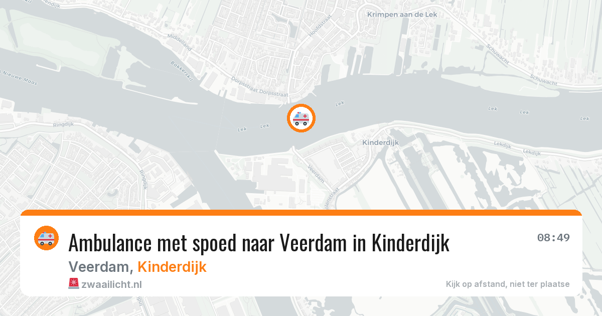 Ambulance met spoed naar Veerdam in Kinderdijk — 19 mei 2026