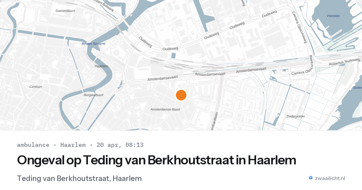 Ongeval op Teding van Berkhoutstraat in Haarlem — 20 apr 2026