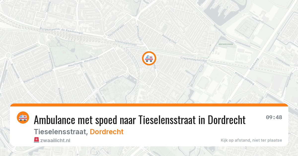 Ambulance met spoed naar Tieselensstraat in Dordrecht — 26 apr 2026