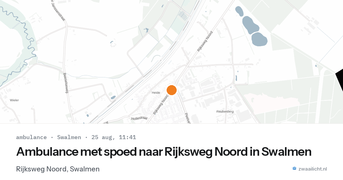 Ambulance met spoed naar Rijksweg Noord in Swalmen — 25 aug 2026