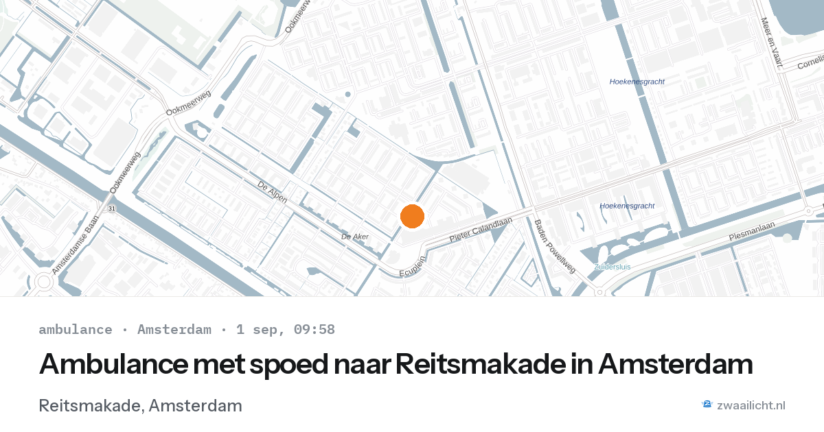 Ambulance met spoed naar Reitsmakade in Amsterdam — 1 sep 2026