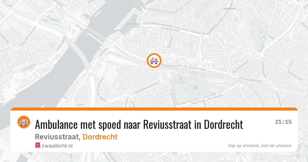 Ambulance met spoed naar Reviusstraat in Dordrecht — 21 jun 2026