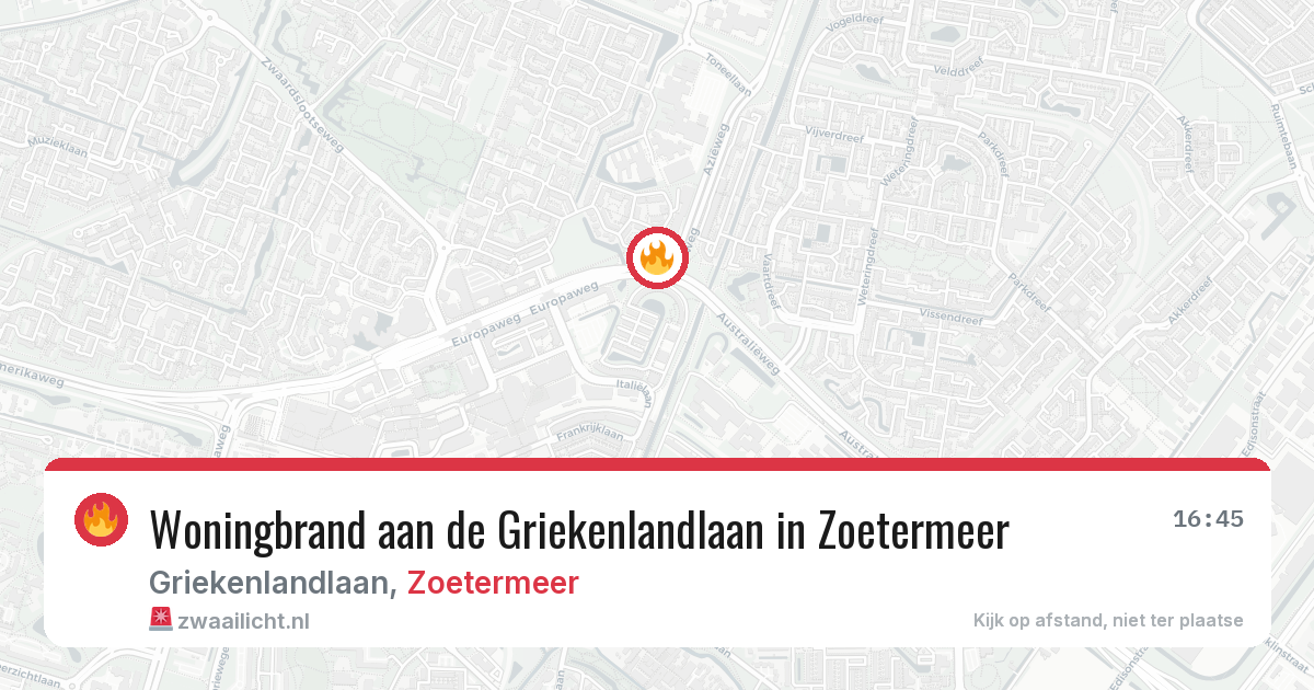 Woningbrand aan de Griekenlandlaan in Zoetermeer — 13 mrt 2026