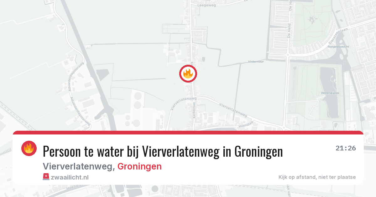 Persoon te water bij Vierverlatenweg in Groningen — 27 jul 2026