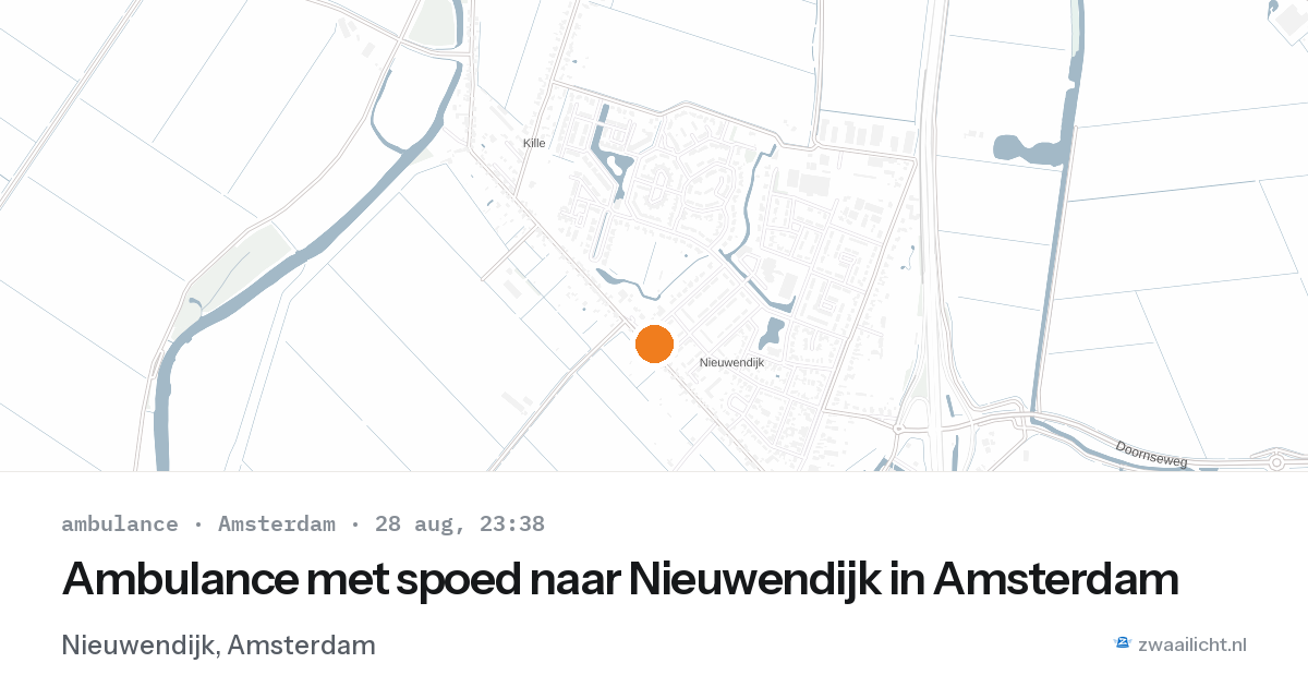 Ambulance met spoed naar Nieuwendijk in Amsterdam — 28 aug 2026