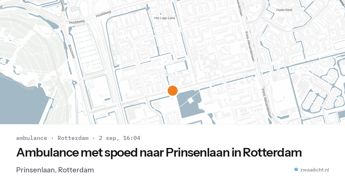 Ambulance met spoed naar Prinsenlaan in Rotterdam — 2 sep 2026