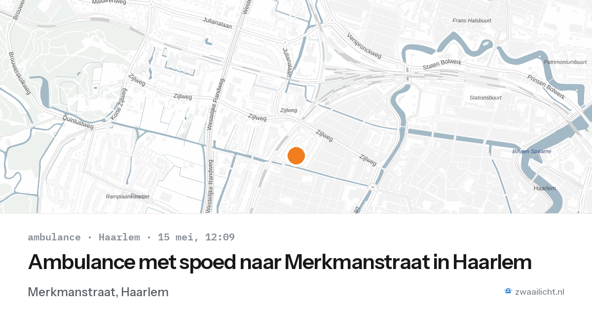 Ambulance met spoed naar Merkmanstraat in Haarlem — 15 mei 2026