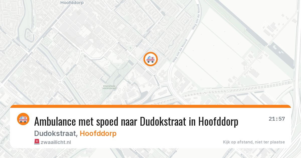 Ambulance met spoed naar Dudokstraat in Hoofddorp — 24 mrt 2026