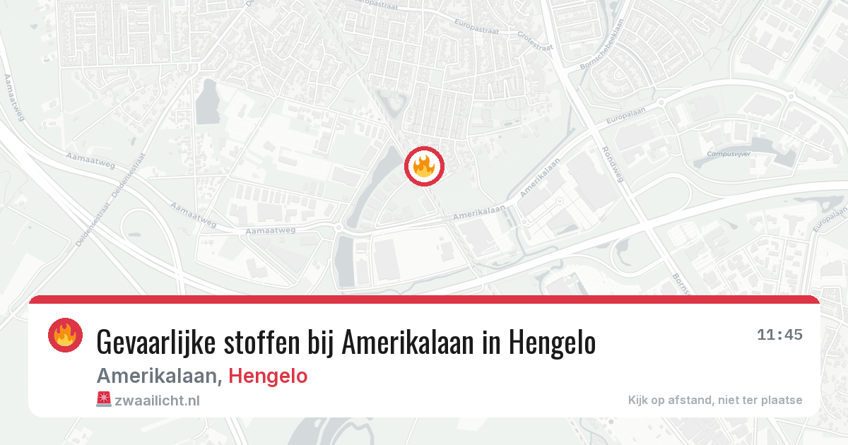 Gevaarlijke stoffen bij Amerikalaan in Hengelo — 4 jul 2026