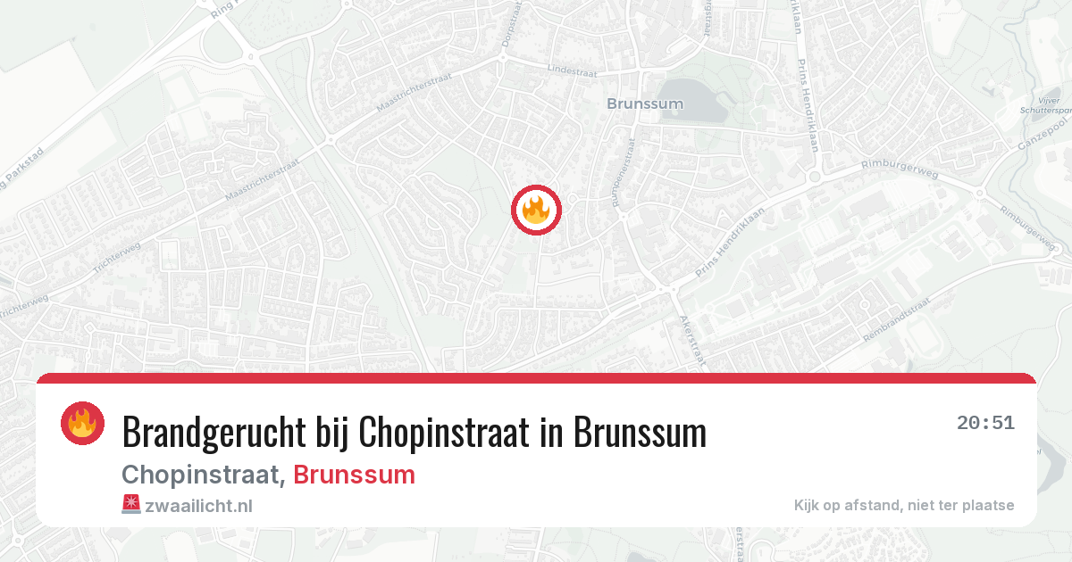 Brandgerucht bij Chopinstraat in Brunssum — 3 aug 2026
