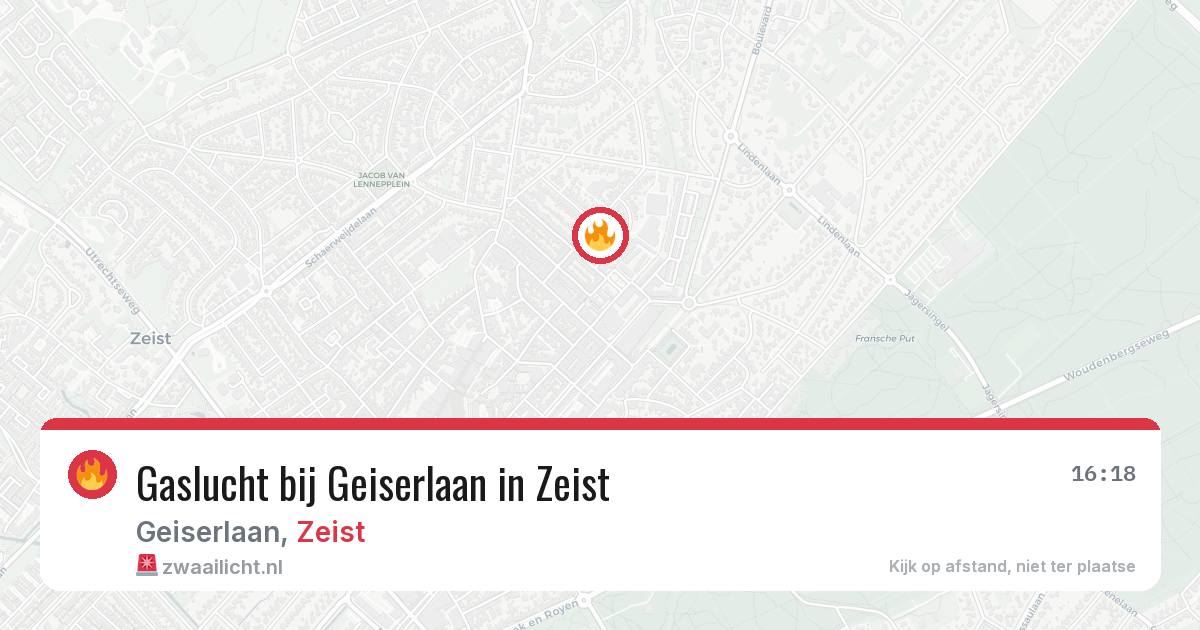 Gaslucht bij Geiserlaan in Zeist — 5 feb 2026