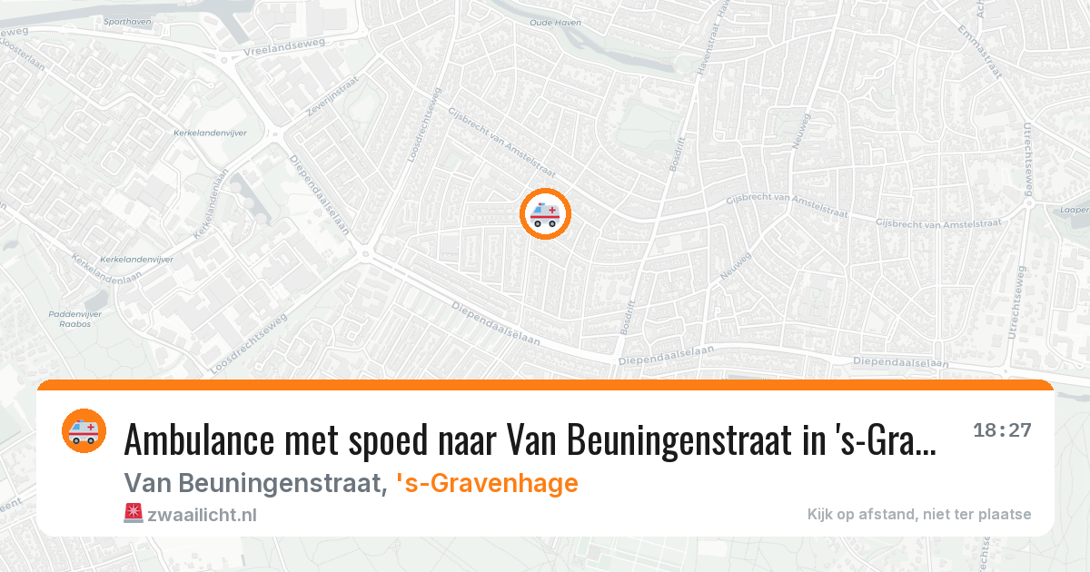Ambulance met spoed naar Van Beuningenstraat in 's-Gravenhage — 8 apr 2026