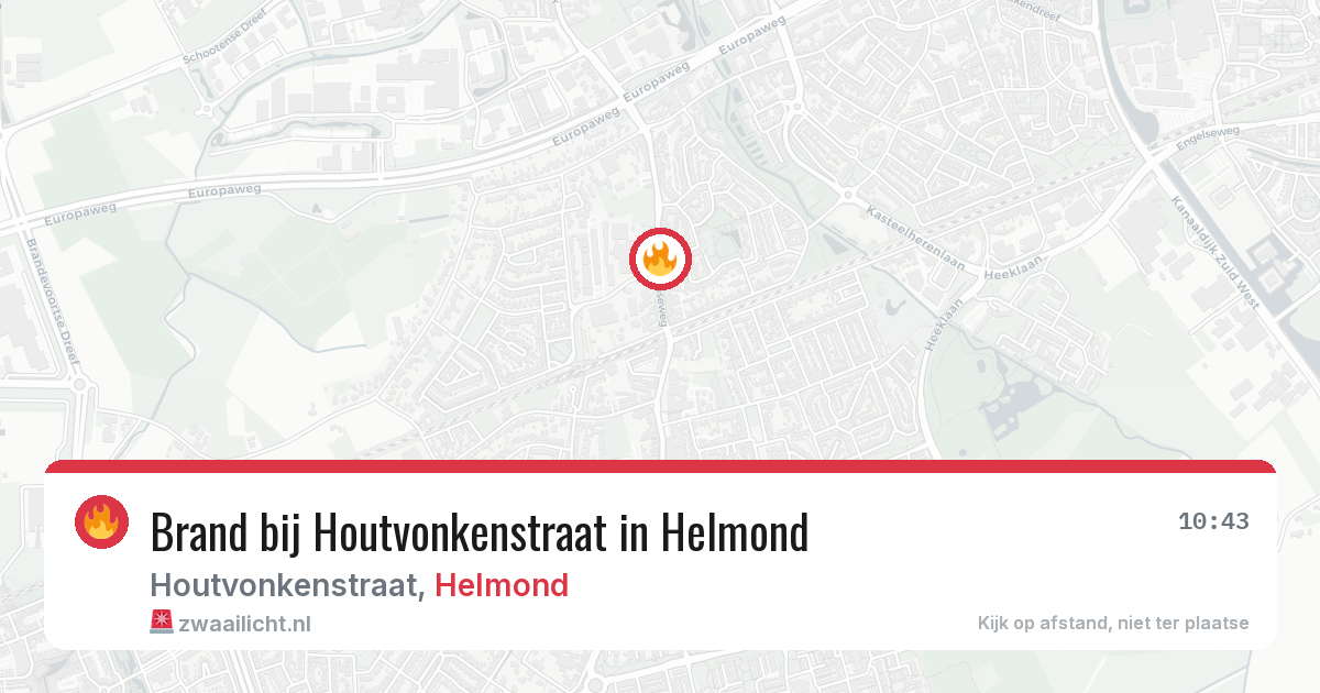 Brand bij Houtvonkenstraat in Helmond — 7 jul 2026