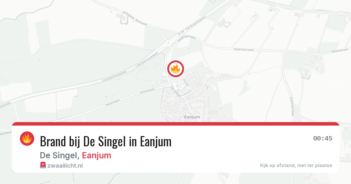 Brand bij De Singel in Eanjum — 21 mrt 2026