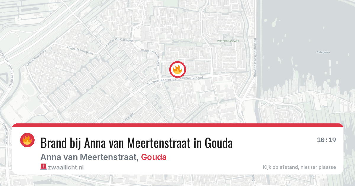 Brand bij Anna van Meertenstraat in Gouda — 9 aug 2026