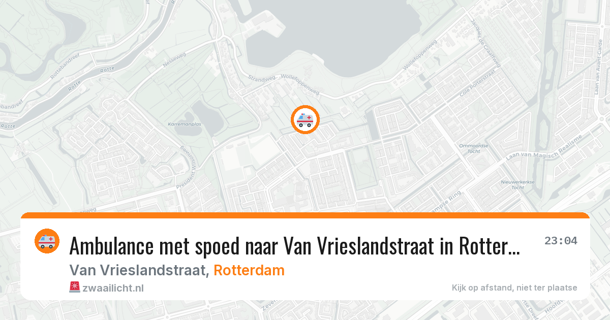 Ambulance met spoed naar Van Vrieslandstraat in Rotterdam — 6 aug 2026