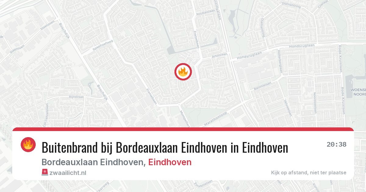 Buitenbrand bij Bordeauxlaan Eindhoven in Eindhoven — 4 aug 2026