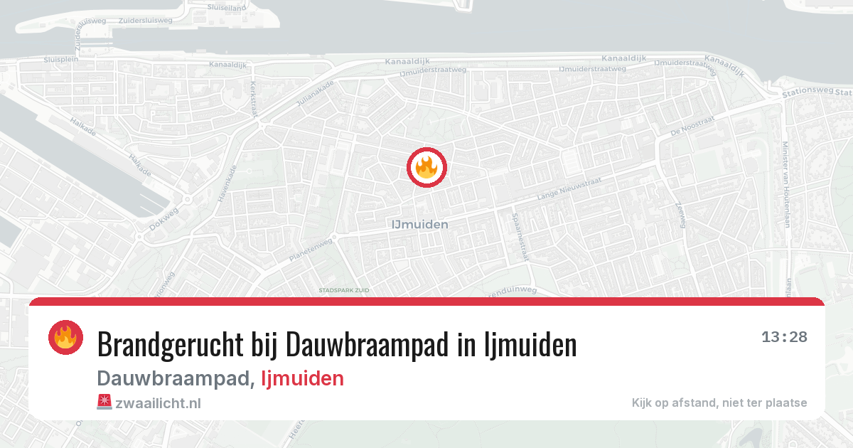 Brandgerucht bij Dauwbraampad in Ijmuiden — 13 jun 2026