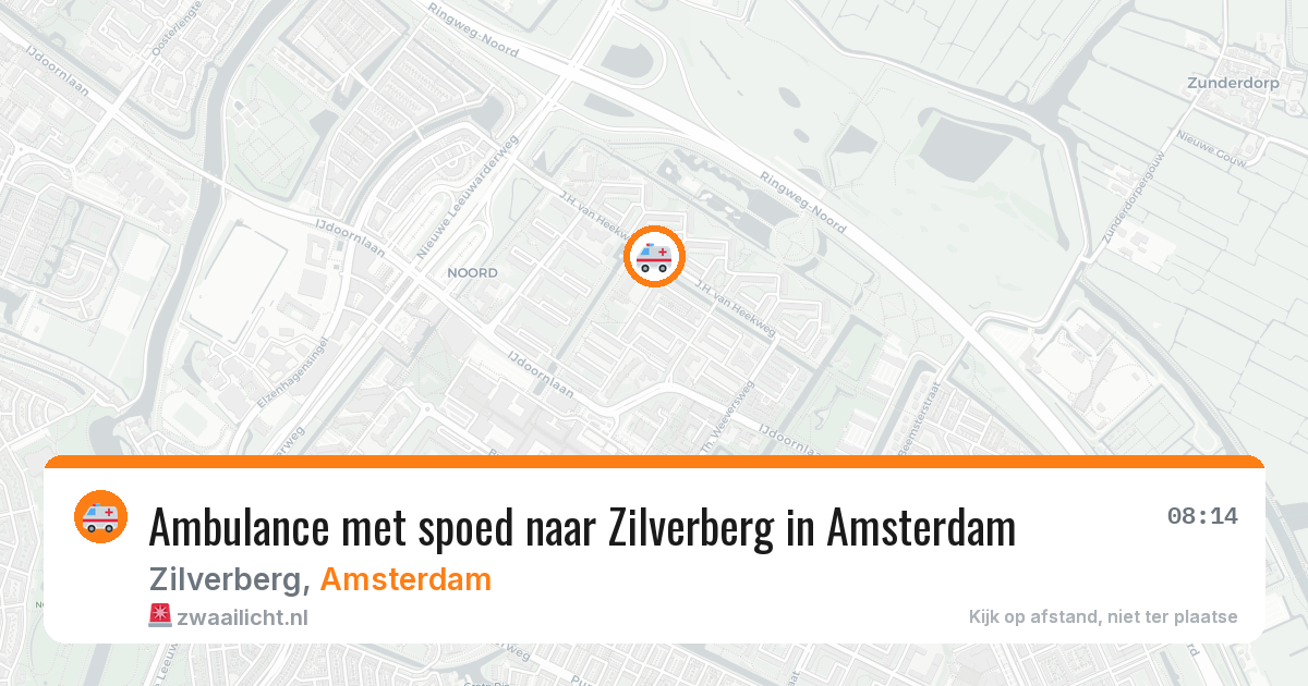 Ambulance met spoed naar Zilverberg in Amsterdam — 9 aug 2026