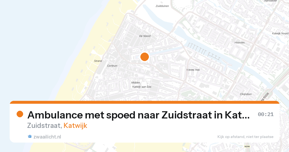 Ambulance met spoed naar Zuidstraat in Katwijk — 15 jul 2026