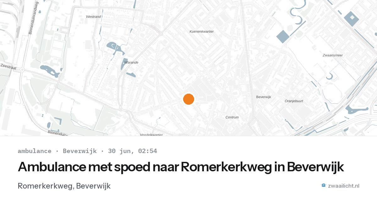 Ambulance met spoed naar Romerkerkweg in Beverwijk — 30 jun 2026
