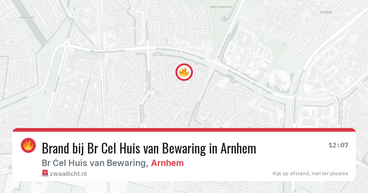 Brand bij Br Cel Huis van Bewaring in Arnhem — 25 mei 2026