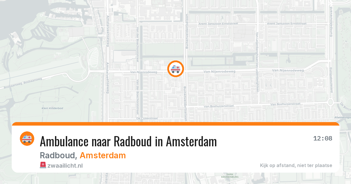 Ambulance naar Radboud in Amsterdam — 2 aug 2026
