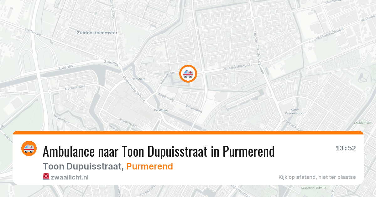 Ambulance naar Toon Dupuisstraat in Purmerend — 6 jul 2026
