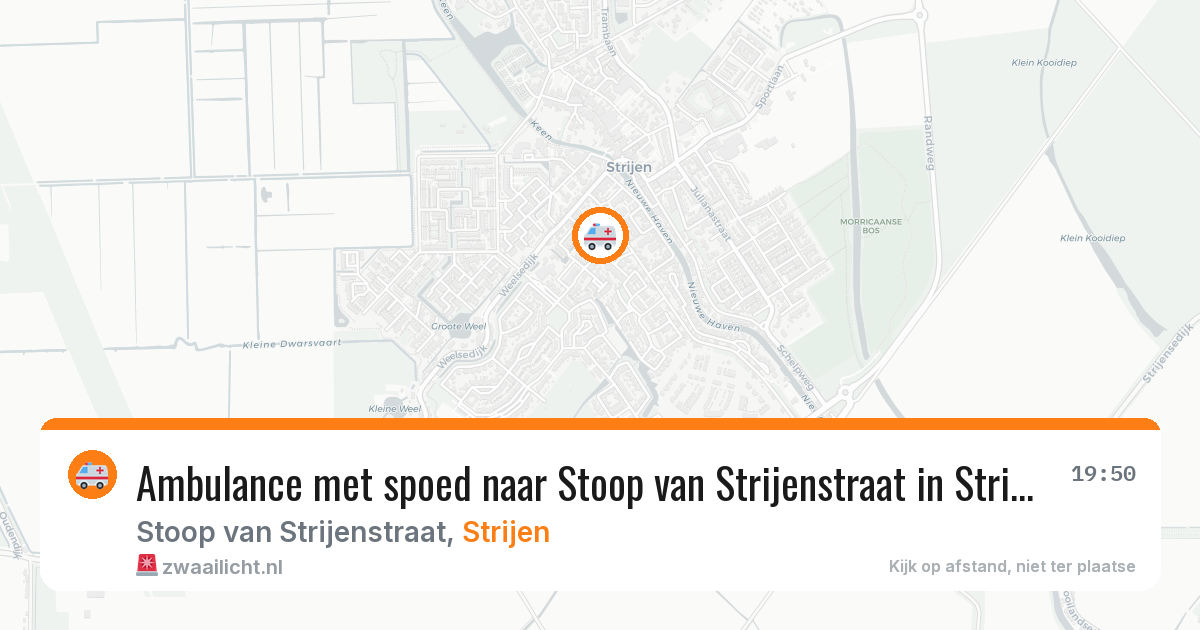 Ambulance met spoed naar Stoop van Strijenstraat in Strijen — 13 jul 2026