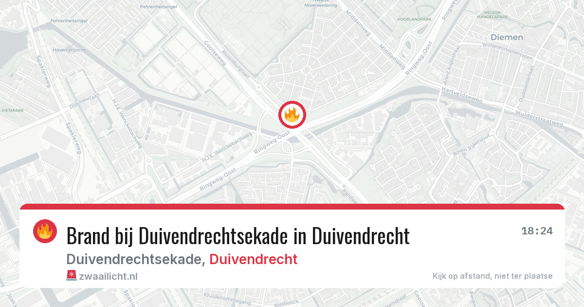 Brand bij Duivendrechtsekade in Duivendrecht — 20 apr 2026