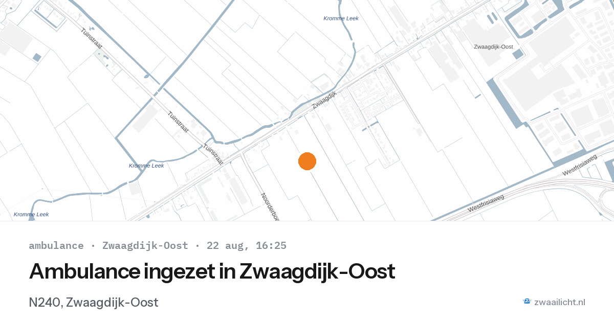 Ambulance ingezet in Zwaagdijk-Oost — 22 aug 2026