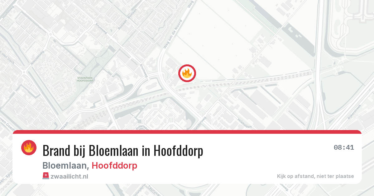 Brand bij Bloemlaan in Hoofddorp — 26 jun 2026