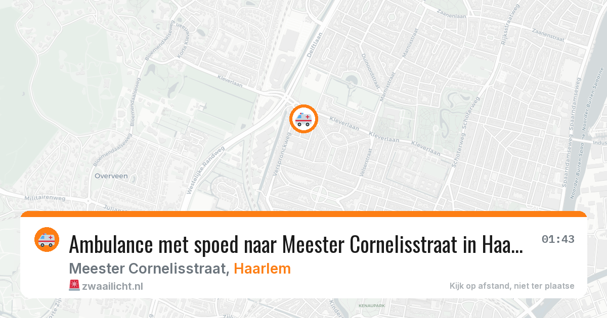 Ambulance met spoed naar Meester Cornelisstraat in Haarlem — 25 apr 2026