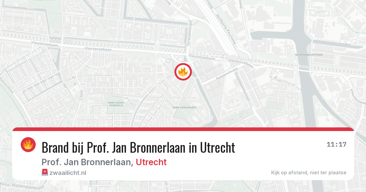 Brand bij Prof. Jan Bronnerlaan in Utrecht — 23 mrt 2026