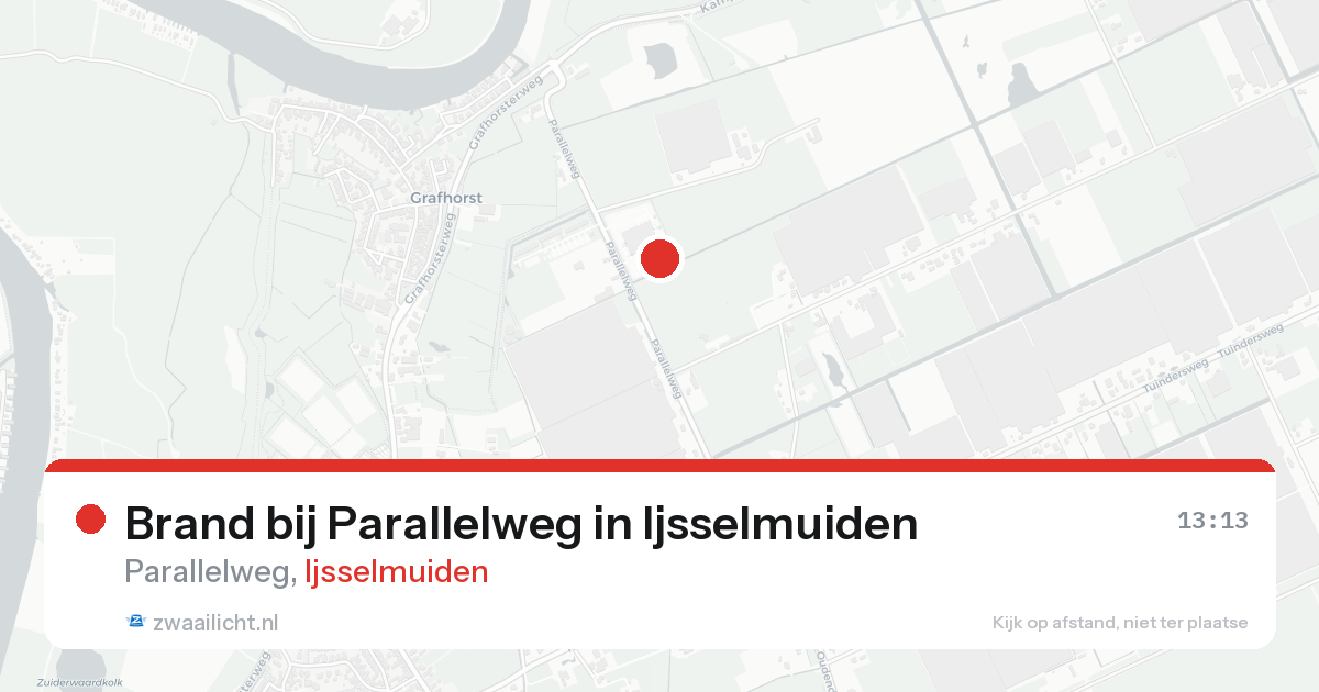 Brand bij Parallelweg in Ijsselmuiden — 15 aug 2026
