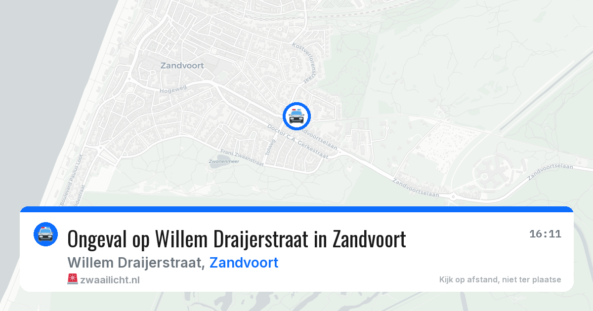 Ongeval op Willem Draijerstraat in Zandvoort — 29 jul 2026