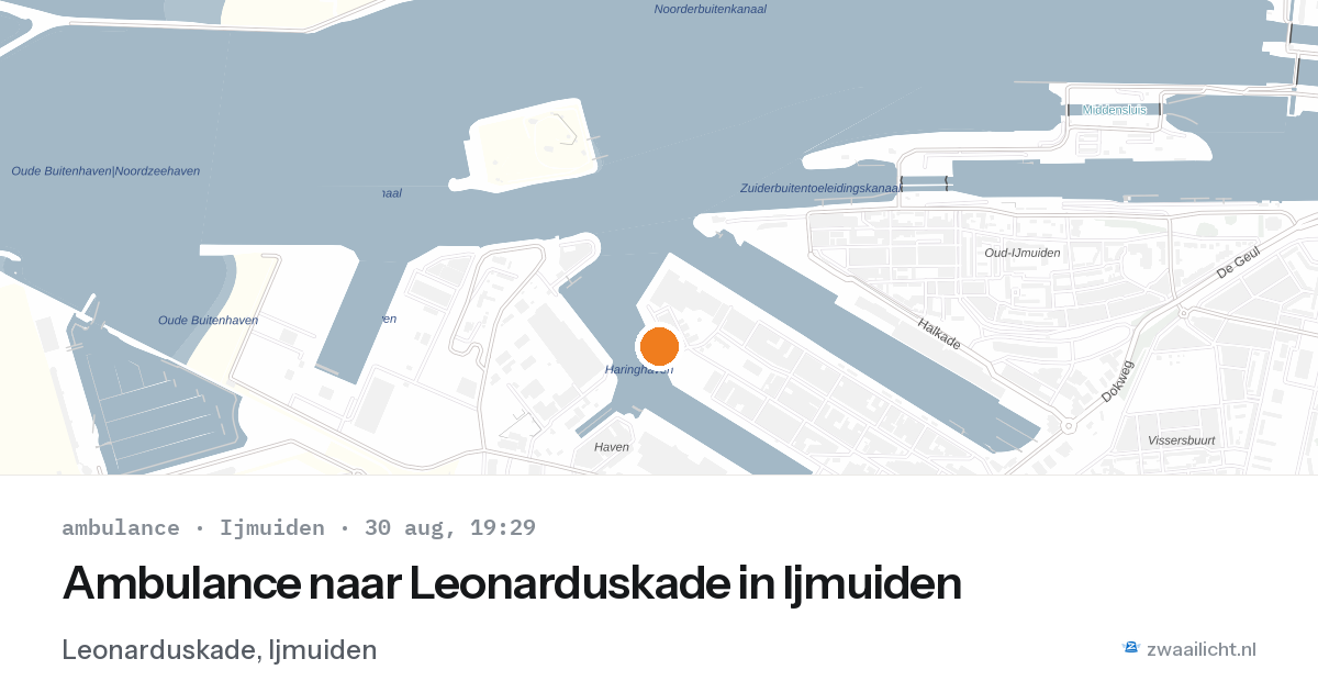 Ambulance naar Leonarduskade in Ijmuiden — 30 aug 2026
