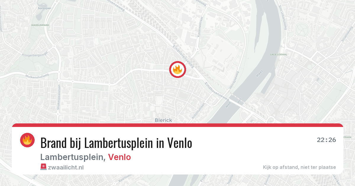 Brand bij Lambertusplein in Venlo — 13 jul 2026