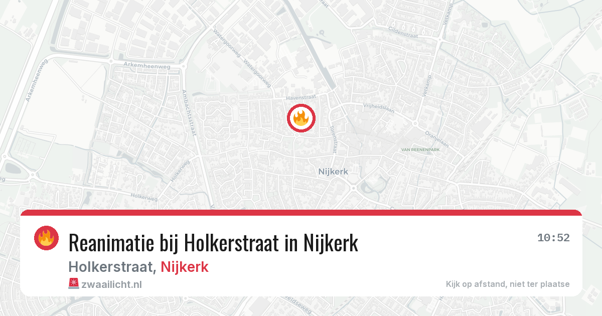 Reanimatie bij Holkerstraat in Nijkerk — 28 jun 2026