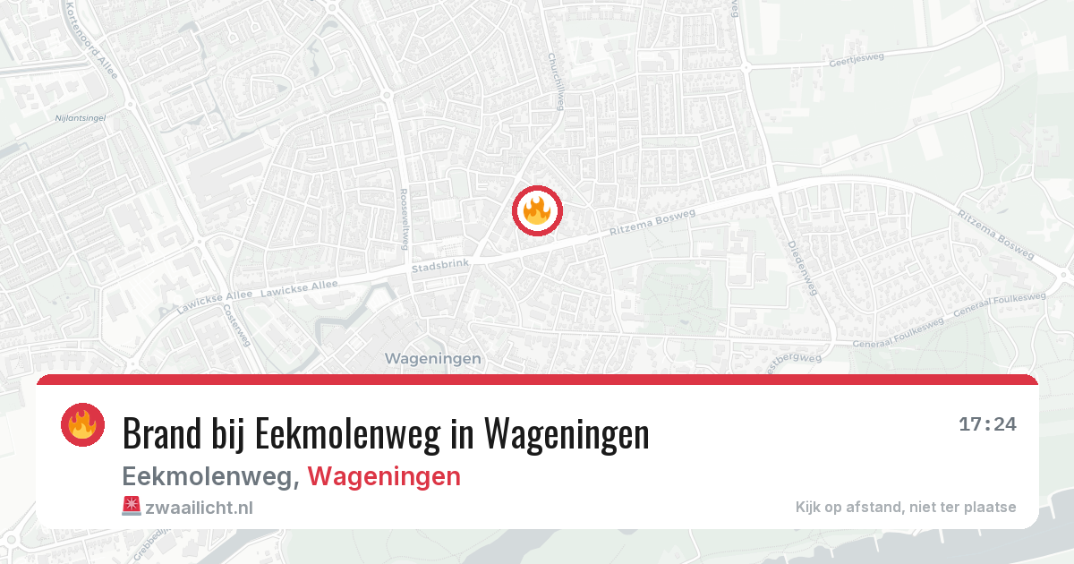 Brand bij Eekmolenweg in Wageningen — 16 mei 2026