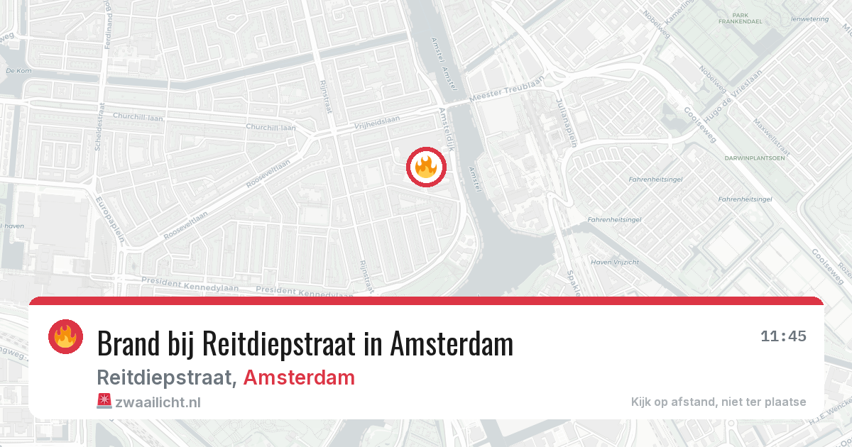 Brand bij Reitdiepstraat in Amsterdam — 29 mei 2026