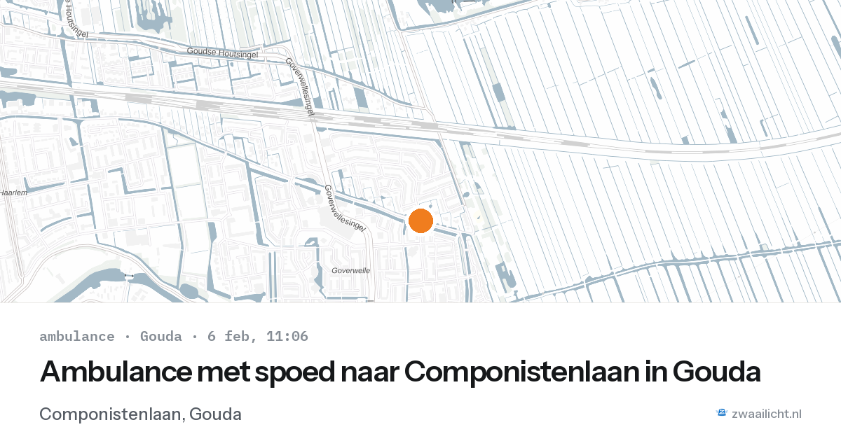 Ambulance met spoed naar Componistenlaan in Gouda — 6 feb 2026
