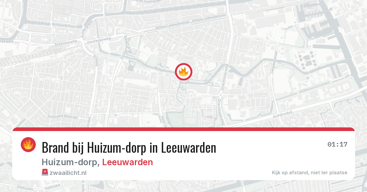 Brand bij Huizum-dorp in Leeuwarden — 5 jul 2026