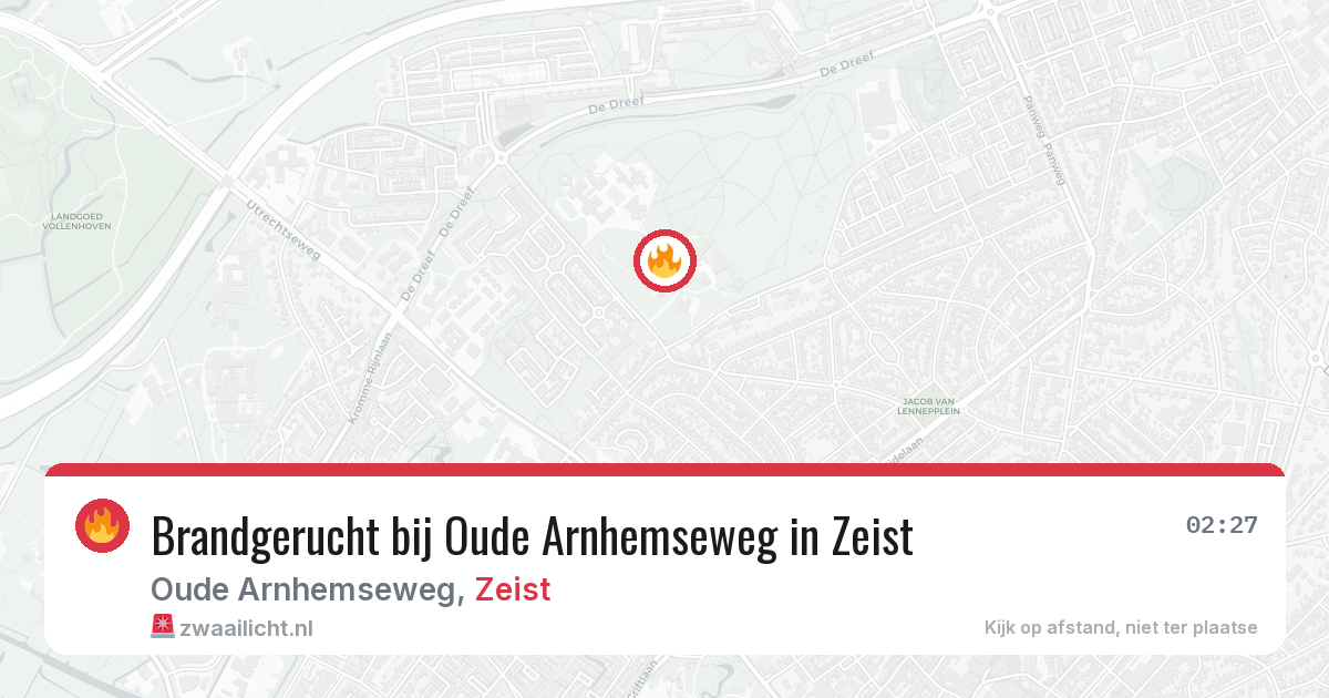 Brandgerucht bij Oude Arnhemseweg in Zeist — 30 jul 2026