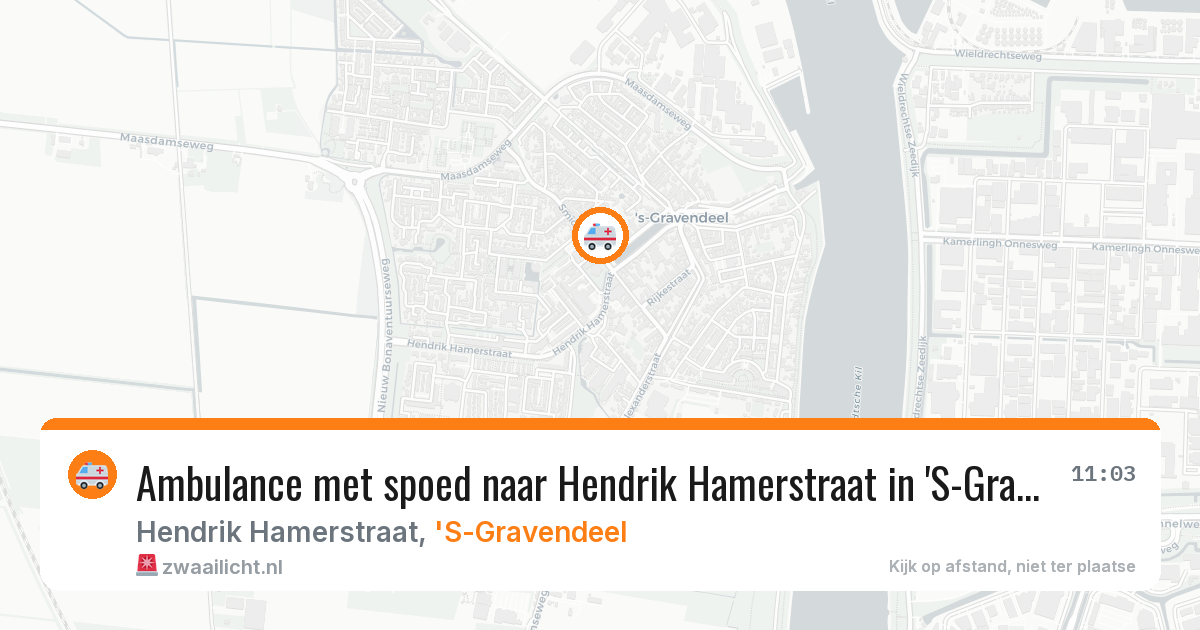 Ambulance met spoed naar Hendrik Hamerstraat in 'S-Gravendeel — 27 jun 2026